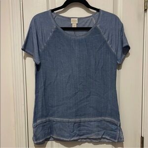 Chico’s Cotton/Modal gauze knit woven top size zero NWT